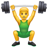 How emoji man lifting weights displayed on WhatsApp