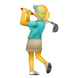 How emoji woman golfing displayed on WhatsApp