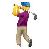 How emoji man golfing displayed on WhatsApp