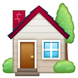 How emoji house with garden displayed on WhatsApp