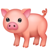 How emoji pig displayed on WhatsApp