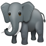 How emoji elephant displayed on WhatsApp