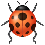 How emoji lady beetle displayed on WhatsApp