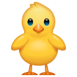 How emoji front-facing baby chick displayed on WhatsApp