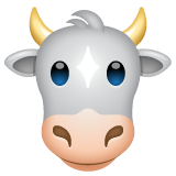 How emoji cow face displayed on WhatsApp