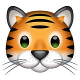 How emoji tiger face displayed on WhatsApp