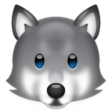 How emoji wolf displayed on WhatsApp