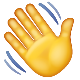 How emoji waving hand displayed on WhatsApp