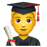 How emoji man student displayed on WhatsApp