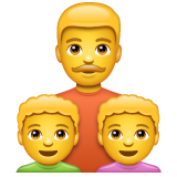 How emoji family: man, boy, boy displayed on WhatsApp