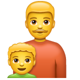 How emoji family: man, boy displayed on WhatsApp