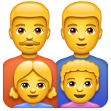 How emoji family: man, man, girl, boy displayed on WhatsApp