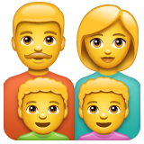 How emoji family: man, woman, boy, boy displayed on WhatsApp