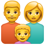 How emoji family: man, woman, boy displayed on WhatsApp