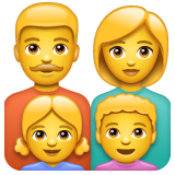 How emoji family: man, woman, girl, boy displayed on WhatsApp