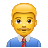 How emoji man office worker displayed on WhatsApp