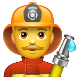 How emoji man firefighter displayed on WhatsApp