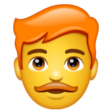 How emoji man: red hair displayed on WhatsApp