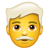 How emoji man: white hair displayed on WhatsApp