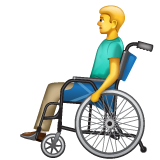 How emoji man in manual wheelchair displayed on WhatsApp