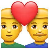 How emoji couple with heart: man, man displayed on WhatsApp