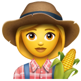 How emoji woman farmer displayed on WhatsApp