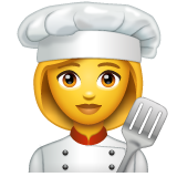 How emoji woman cook displayed on WhatsApp