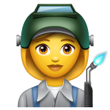 How emoji woman factory worker displayed on WhatsApp