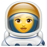 How emoji woman astronaut displayed on WhatsApp