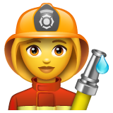 How emoji woman firefighter displayed on WhatsApp