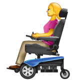 How emoji woman in motorized wheelchair displayed on WhatsApp