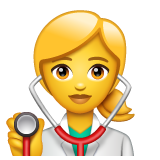 How emoji woman health worker displayed on WhatsApp