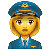 How emoji woman pilot displayed on WhatsApp