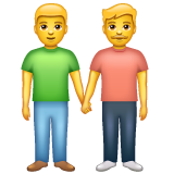 How emoji men holding hands displayed on WhatsApp