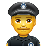 How emoji man police officer displayed on WhatsApp