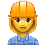 How emoji woman construction worker displayed on WhatsApp