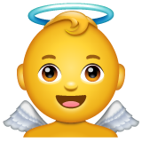 How emoji baby angel displayed on WhatsApp