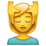 How emoji woman getting massage displayed on WhatsApp