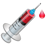 How emoji syringe displayed on WhatsApp