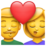 How emoji kiss displayed on WhatsApp