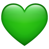 How emoji green heart displayed on WhatsApp