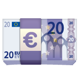 How emoji euro banknote displayed on WhatsApp