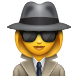 How emoji woman detective displayed on WhatsApp