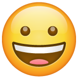 How emoji grinning face displayed on WhatsApp