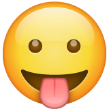 How emoji face with tongue displayed on WhatsApp