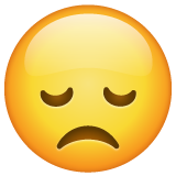 How emoji disappointed face displayed on WhatsApp