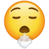 How emoji face exhaling displayed on WhatsApp