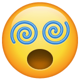 How emoji face with spiral eyes displayed on WhatsApp