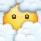 How emoji face in clouds displayed on WhatsApp