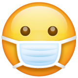 How emoji face with medical mask displayed on WhatsApp